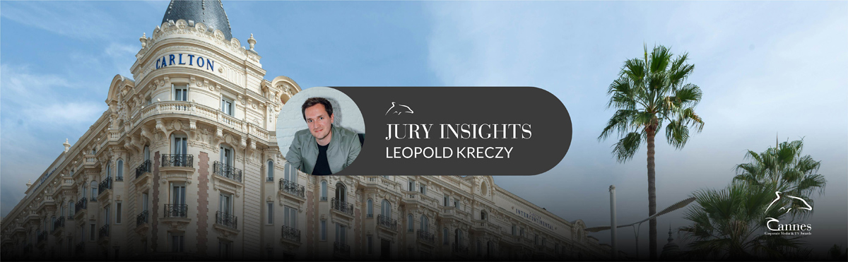 Title photo: the famous Carlton hotel in Cannes, superimposed by a badge with a photo of Leopold Kreczy along with the article title.
